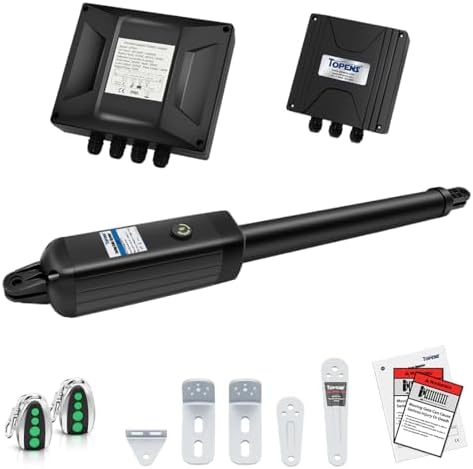 TOPENS A8131 Heavy Duty Swing Gate Opener for Driveways Up to 18ft with Remote Control Solar Compatible