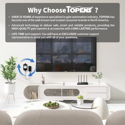 TOPENS TC196 Tuya Smart WiFi Bluetooth Gate Opener Controller for Swing Sliding Gates - App Remote iOS Android Compatibl
