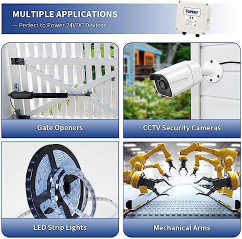 TOPENS DPS180-U Waterproof 24V Power Supply for Automatic Gate Openers AC 110-240V Adapter