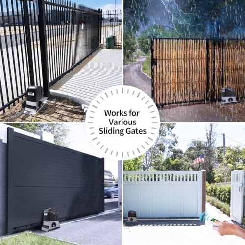 TOPENS RK1200T Automatic Sliding Gate Opener for Heavy Driveway Gates Up to 3400 lbs with Remote Control
