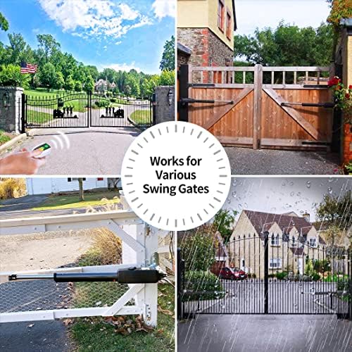 TOPENS PW502 Automatic Gate Opener for Dual Swing Gates Up to 16ft, AC Powered with Remote Kit Solar Compatible